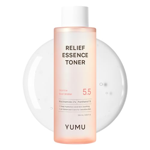YUMU Licorice Relief Essence Toner for Sensitive Skin, Niacinamide, Panthenol, Fragrance-Free, Soothing & Hydrating (255ml / 8.62 fl. oz.)