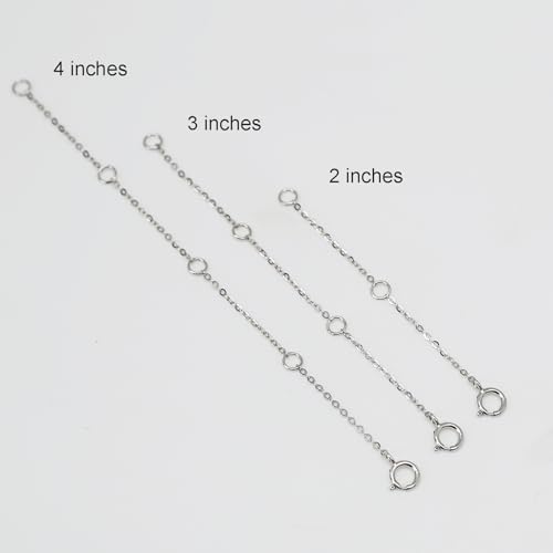 Lulau 14K Solid Gold Necklace Extender for Women 2"(14K White Gold-2 Inch)