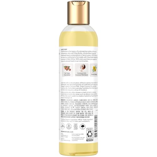 Shea Moisture Body Oil, Daily Hydration 2-Pack – Lightweight, Non-Greasy Moisturizer with 100% Extra Virgin Coconut Oil, Coconut Milk, and Acacia Senegal, 8 Oz Ea