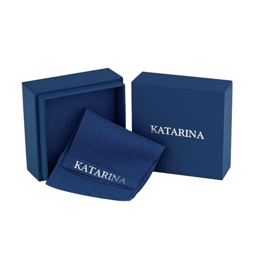 KATARINA 1/2 ct. Blue - I1 Round Brilliant Cut Diamond Earring Studs in 14K White Gold