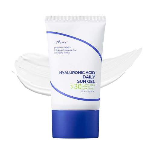 ISNTREE Hyaluronic Acid Daily Sun Gel SPF 30 | Korean Face Sunscreen with Hyaluronic Acid | Lightweight, Moisturizing Daily Sunscreen, No White Cast, 1.69 fl oz