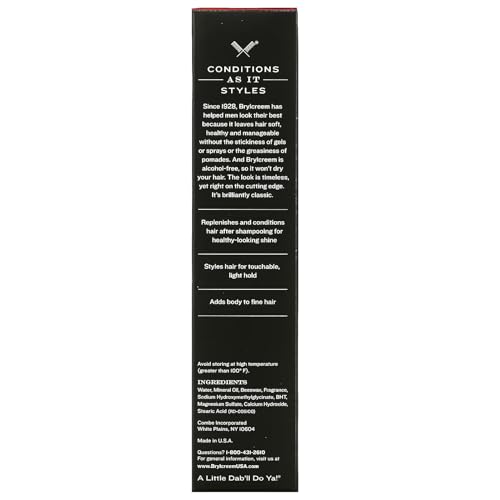 BRYLCREEM 3-in-1 Original High Shine Hair Cream, 3-in-1, 5.5 Fl Oz