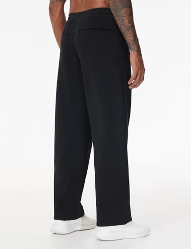 THE GYM PEOPLE Men's Baggy Fleece Workout Sweatpants with Pockets Drawstring Lounge Athletic Running Pants Black