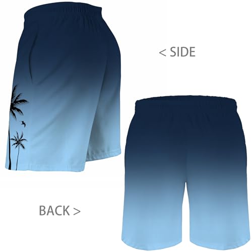 Lzzidou Men's Swim Trunks Hawaiian Bathing Mesh Lining Suit Swimsuits Beach Shorts with Pockets