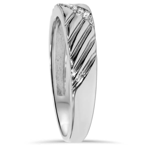 P3 POMPEII3 Pompeii Mens Diamond 14K White Gold Wedding Ring - Size 7