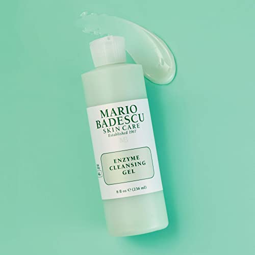 Mario Badescu Enzyme Cleansing Gel Face Wash, Oil-Free Facial Cleanser with Papaya Enzyme & Grapefruit Extract, Exfoliating Skin Care for All Skin Types, Removes Excess Oil & Impurities, 16 Fl Oz