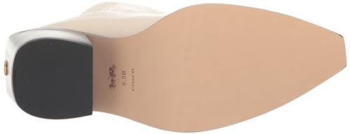 Coach Women's Prestyn Leather Bootie Western Boot, Chalk, 8