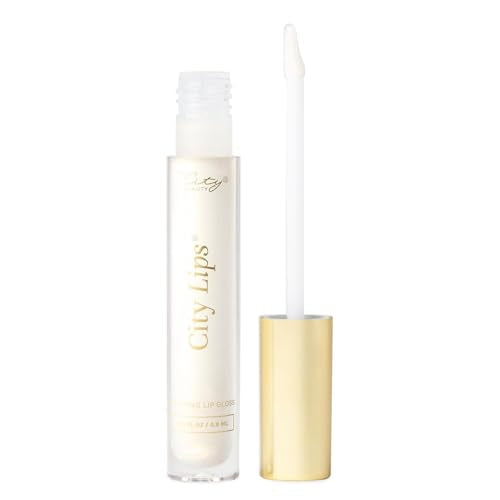 City Beauty City Lips Plumping Lip Gloss Silver Skyline - High-Shine Gloss for Fuller, Younger-Looking Lips | Hydrating & Smoothing Lip Treatment Hyaluronic Acid