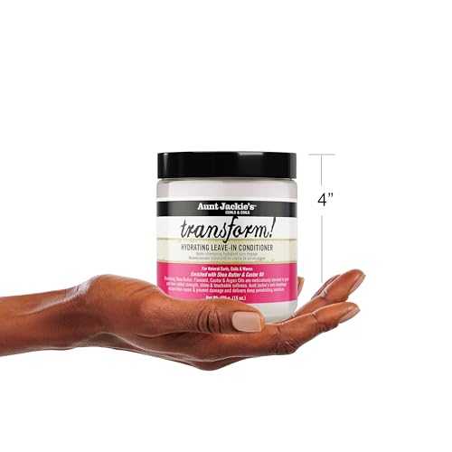 Aunt Jackie's Curls and Coils Transform Hydrating Leave-In Creme Conditioner for All Hair Types and Textures, 15 oz