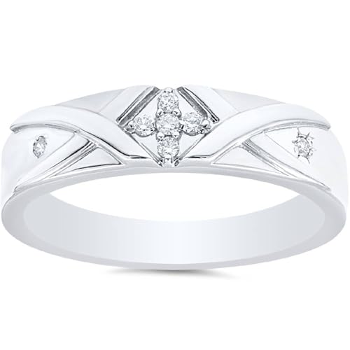 P3 POMPEII3 Pompeii Mens Diamond Cross Ring 14K White Gold - Size 6
