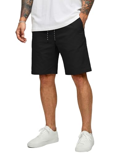 COOFANDY Mens Shorts Casual Summer Beach Vacation Classic Fit Stylish Cotton Dress Shorts with Pockets A-Black