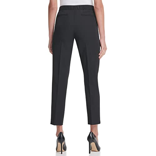 Tommy Hilfiger Womens Sloane Work Pants, Mid-Rise Elastic Waist Dress for Suit, Black, 10 US