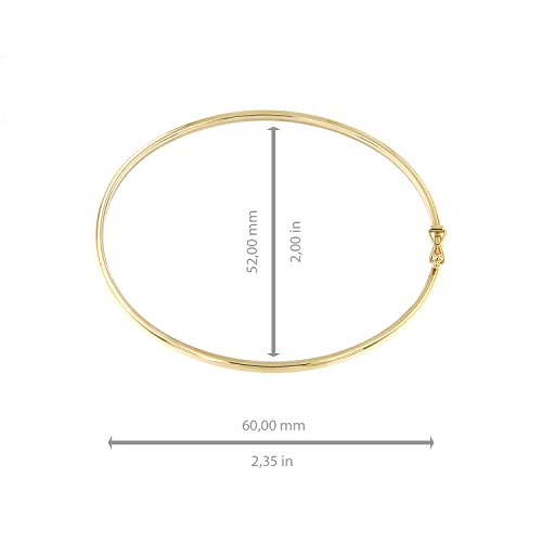 forme di Lucchetta 14k Real Gold Bangle Bracelet for Women, 7 Inch