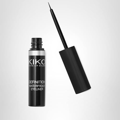 Kiko Milano Definition Waterproof Eyeliner – Precise, Long-Lasting Liquid Eyeliner, Smudge-Resistant, Intense Black, Easy Application – 2.5ml