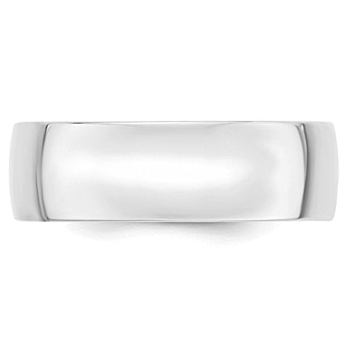 14k White Gold 7mm Comfort Fit Men's Plain Classic Wedding Band Ring Size 14