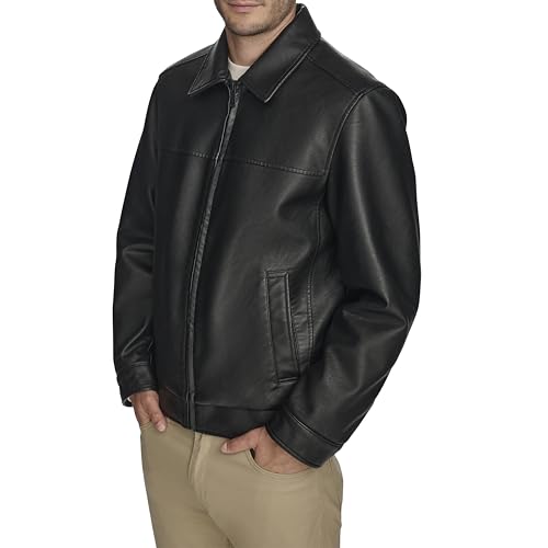 Dockers Men's James Faux Leather Jacket, Black, Medium