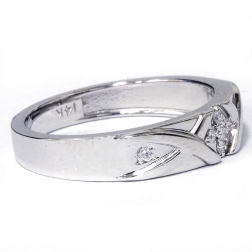 P3 POMPEII3 Pompeii Mens Diamond Cross Ring 14K White Gold - Size 6