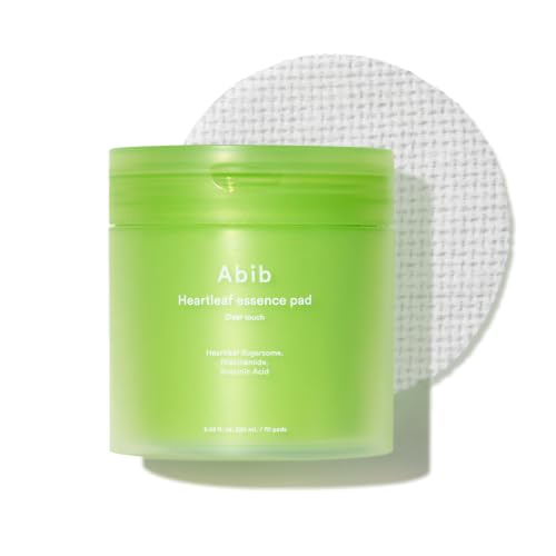 Abib Heartleaf Essence Pad Clear Touch 70 Pads 8.45 fl oz | Soothing Toner Pads for Acne-Prone Skin with Succinic Acid, Niacinamide, Gentle Exfoliation, Korean Skin Care (New/Refillable)