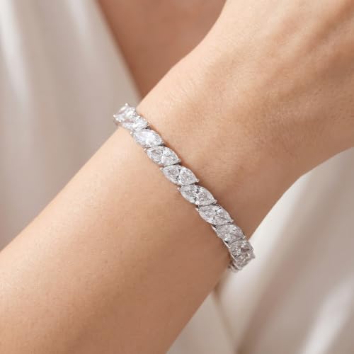 P3 POMPEII3 Pompeii 13Ct Marquise Diamond Tennis Bracelet 14k Gold Lab Grown 7" (F/G,VS1-VS2)