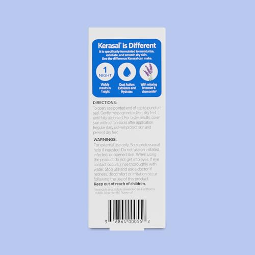 Kerasal Nighttime Intensive Foot Repair, Skin Healing Ointment for Cracked Heels and Dry Feet, 1 oz (Packaging May Vary)