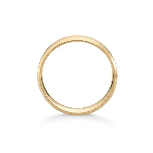 Oxford Ivy Wedding Band Solid 14K Yellow Gold 5mm Beveled Ring, Size 9