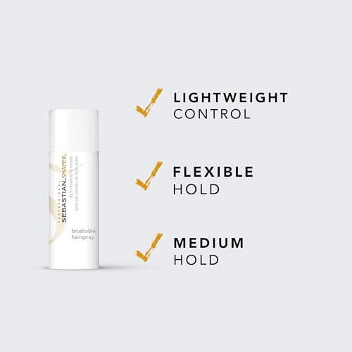 Sebastian Professional Shaper Mini Hairspray, 50 VOC% | Flexible to Medium Hold | Brushable with Control | Travel Size, 1.5 oz
