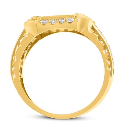 P3 POMPEII3 Pompeii 2 1/4Ct Diamond Mens Ring in 10k Yellow Gold - Size 9