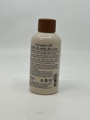 Oliology Coconut Hair Oil - Meds Split Ends, Controls Frizz, Hydrates & Softens - Lightweight Formula Helps Repair Distressed Hair from Heat Styling & Treatments | & Paraben Free (4oz)