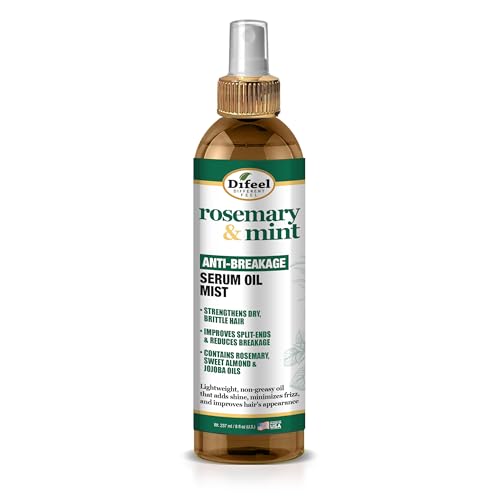 Difeel Rosemary and Mint Anti-Breakage Serum Oil Mist 8 oz. - Hair Strengthening Serum Mist, Reduces Split Ends, Reduces Breakage and Frizz