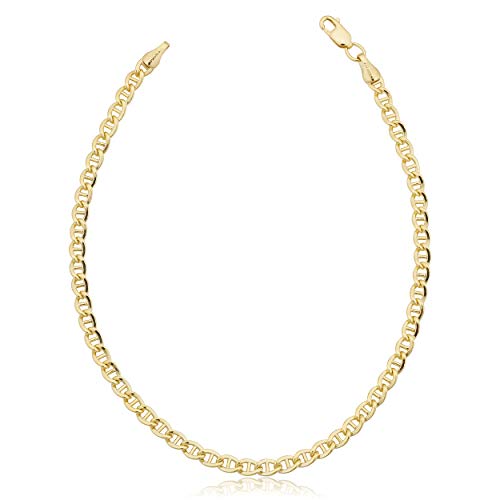 KoolJewelry Solid 14k Yellow Gold Mariner Link Bracelet (8.5 inch)