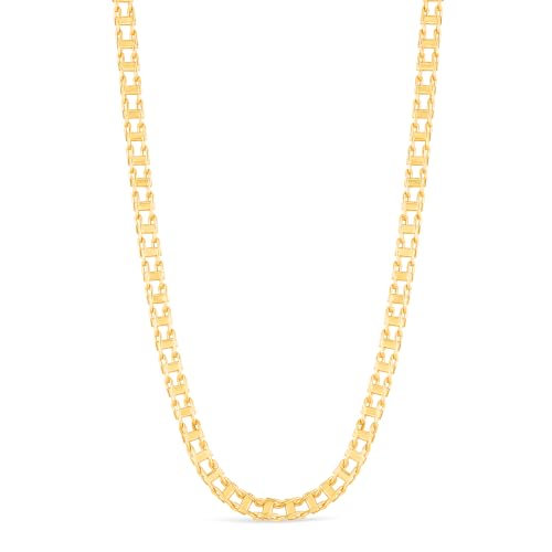 Floreo 14k Yellow Gold 5mm Railroad Link Chain Necklace, 20 Inch