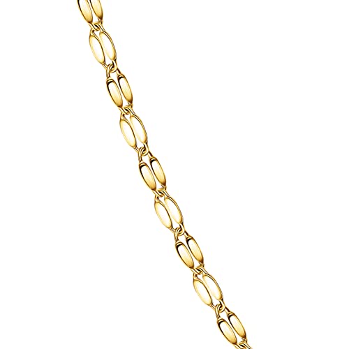 PORI JEWELERS 10K Solid Gold 2.0MM Diamond Cut Mirror Chain Necklace -Unisex Sizes 14"-30" (Yellow, 16)