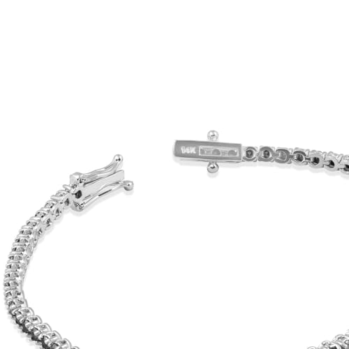 Pompeii 3ct Black Diamond Tennis Bracelet 14K White Gold 7"