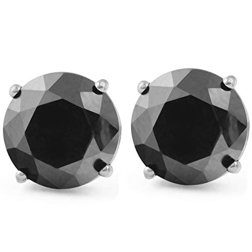 Pompeii 2 1/2ct Black Diamond Studs Womens Earrings 14K White Gold
