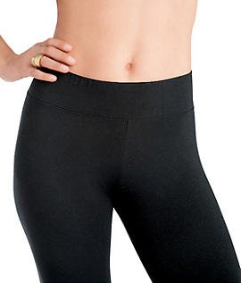 HUE womens Cotton Ultra With Wide Waistband, Assorted leggings pants, Black, Medium US