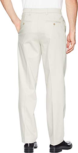 Dockers Men's Classic Fit Signature Khaki Lux Cotton Stretch Pants - Pleated (Regular and Big & Tall), Cloud, 34W x 29L