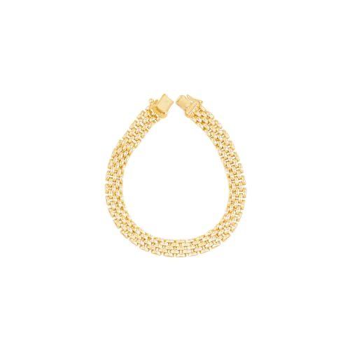 Floreo 14k Yellow Gold 6.5mm Panther Link Bracelet, 7 Inch