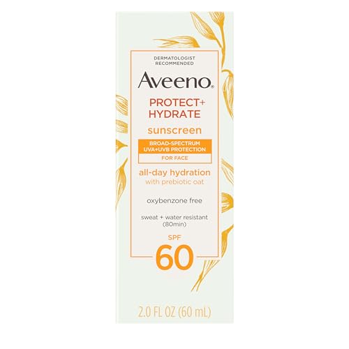 Aveeno Protect + Hydrate SPF 60 Face Sunscreen, Prebiotic Oat, 2 fl oz