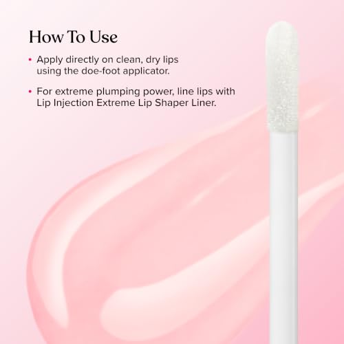 Too Faced Lip Injection Extreme Lip Plumper Gloss | Hydrating, Glossy, & Helps Volume Appear Fuller Over Time, Travel Size, 0.10 Fl Oz, Original