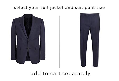 Calvin Klein Men's Slim Fit Suit Separates, Solid Medium Blue, 46 Regular