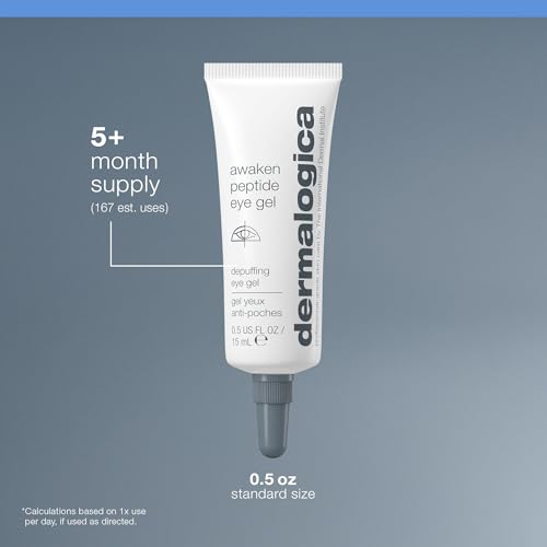 Dermalogica Awaken Peptide Eye Gel, Reduces Puffiness and Wrinkles, 0.5 fl oz