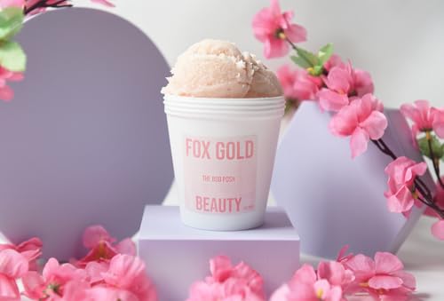 Fox Gold Beauty Suga Bae Ice Cream sugar scrub- Cherry blossom cake scented shimmer -Moisturizing and Exfoliating Body,Hand, Foot Scrub Vegan, Cruelty Free, Organic Great Gifts For Women 200 ml