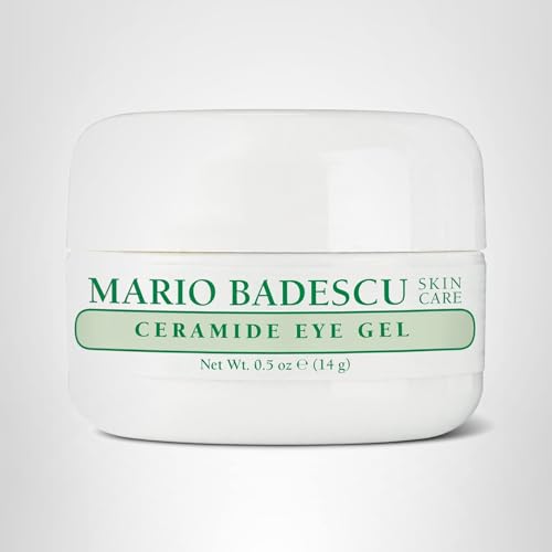 Mario Badescu Ceramide Eye Gel for All Skin Types | Oil Free Eye Gel that Tightens and Smoothes | Formulated with Ceramides & Glycerin, 0.5 Ounce