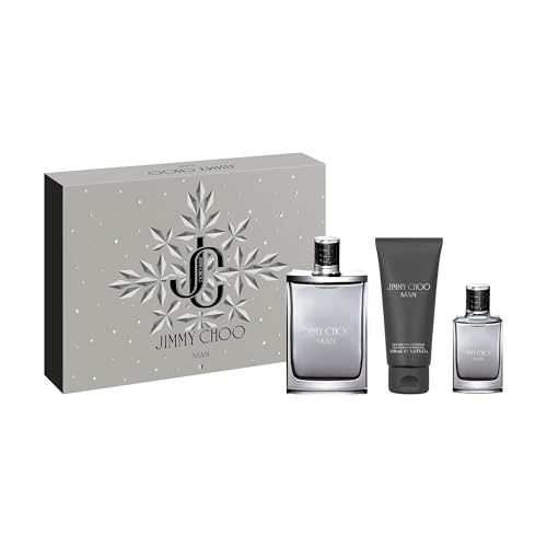 JIMMY CHOO Man 3 Piece Eau de Toilette Gift Set (Two Eau de Toilette Sprays, Perfumed Shower Gel)