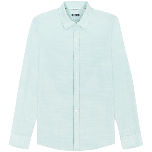 Izod Men's Luxury Classics Long Sleeve Button Down Shirt, Wasabi, X-Large