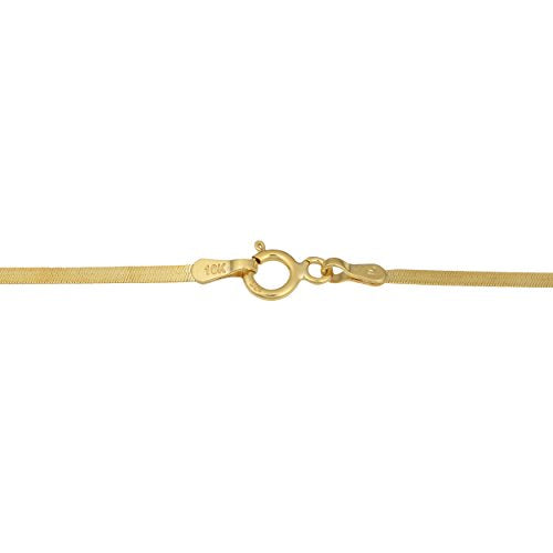 10k Yellow Gold Herringbone Chain Necklace (18 inch)