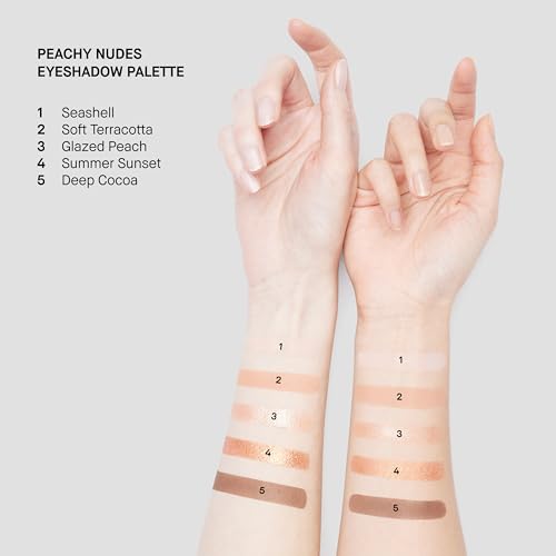 Bobbi Brown All Nudes Eyeshadow Palette | 5-Shade Matte & Metallic Neutral Eyeshadow Palette for All Skin Tones with Richly Pigmented Shades in Complementary Colors, Peachy Nudes, 0.04 Ounce