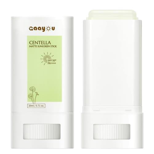Sunscreen Stick SPF PA50++++ Centella Sunscreen Korean Sunscreen Stick Soothing Moisture Matte Sun Stick for Face & Body Non Greasy, No White Cast