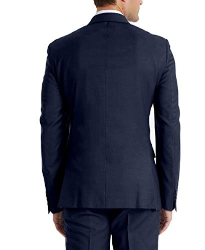 Calvin Klein Men's Slim Fit Suit Separates, Solid Medium Blue, 46 Regular