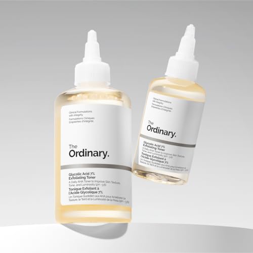 The Ordinary Glycolic Acid 7% Exfoliating Toner, Brightening and Smoothing Daily Toner for More Even-Looking Skin Tone, 8.1 Fl Oz